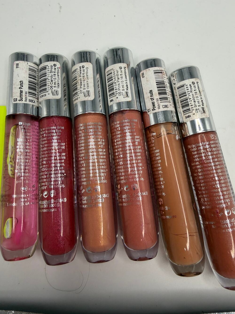 Essence Extreme Shine Volume Lip Gloss Lot of 6 Assorted Shades 5ml Makeup
